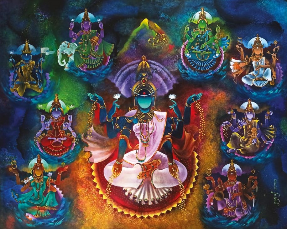 Goddess Lakshmi and Her Eight Manifestations by Yograj  Verma