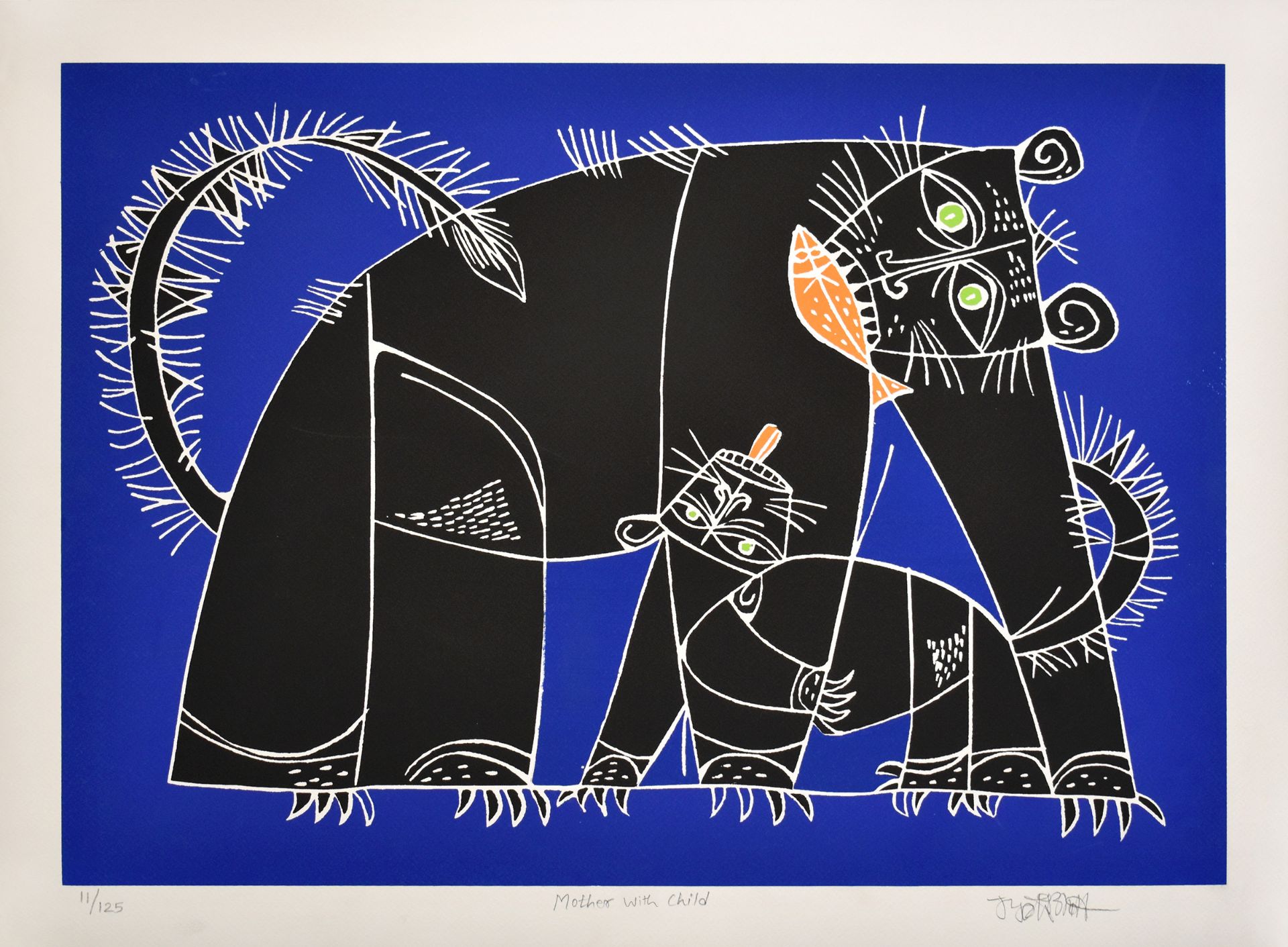Mother with Child by Jyothi Bhatt by Jyothi Bhatt