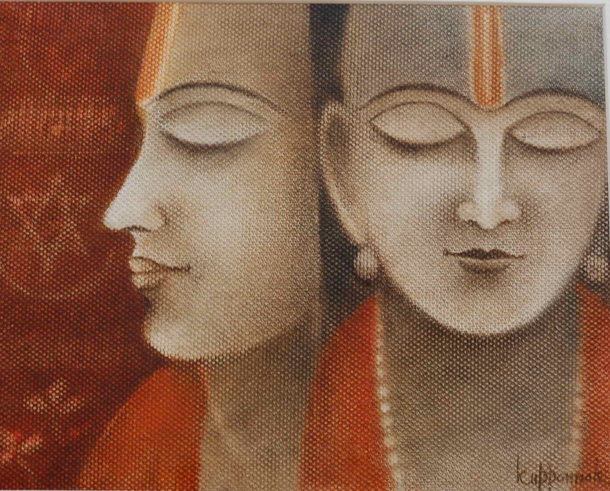 Oil Painting by Kuppanna Kandgal Acheiving Zen