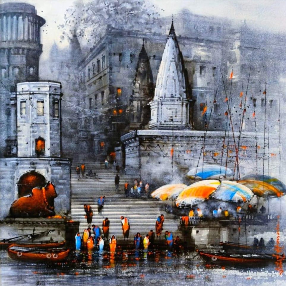 Where the Banaras Ghats Remember -  I by Ashif Hossain