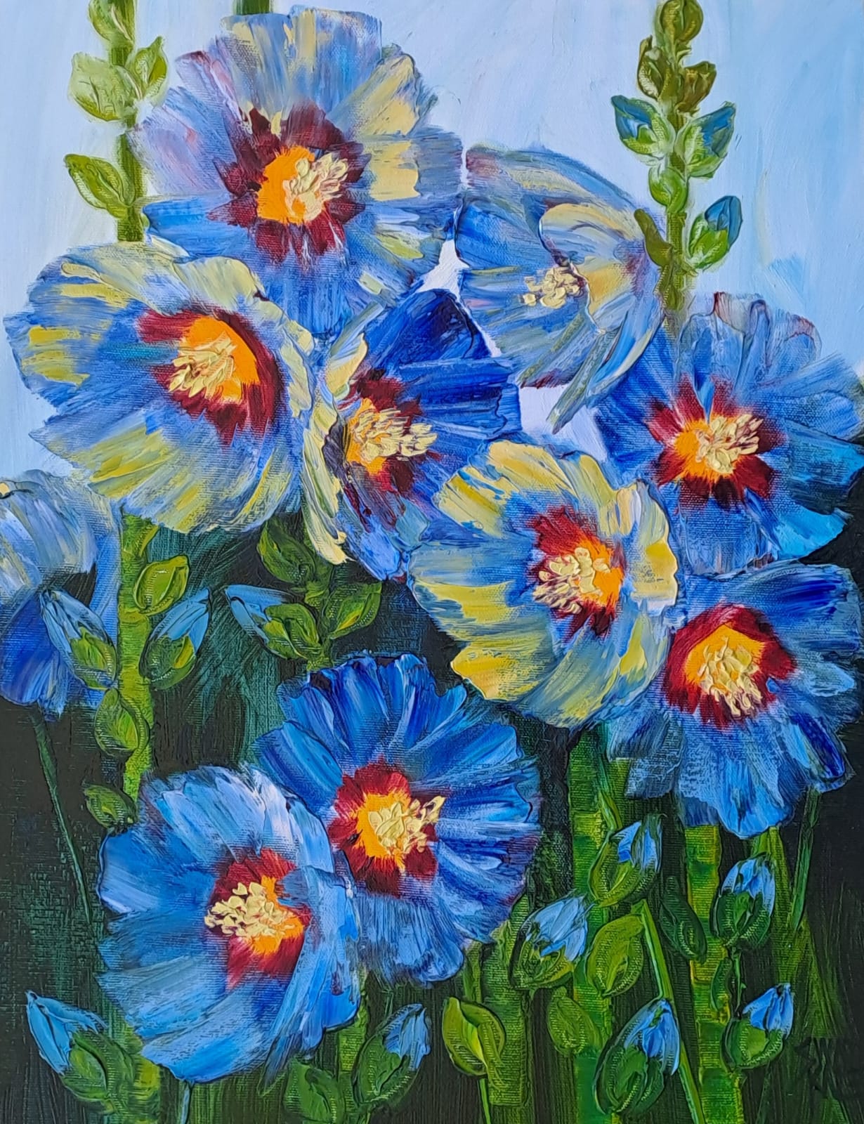 Hollyhocks - IV by Swati Kale