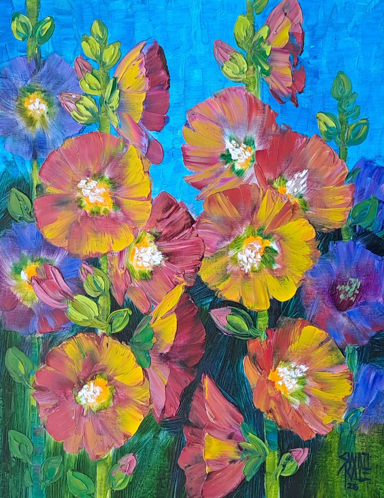 Hollyhocks - VIII by Swati Kale