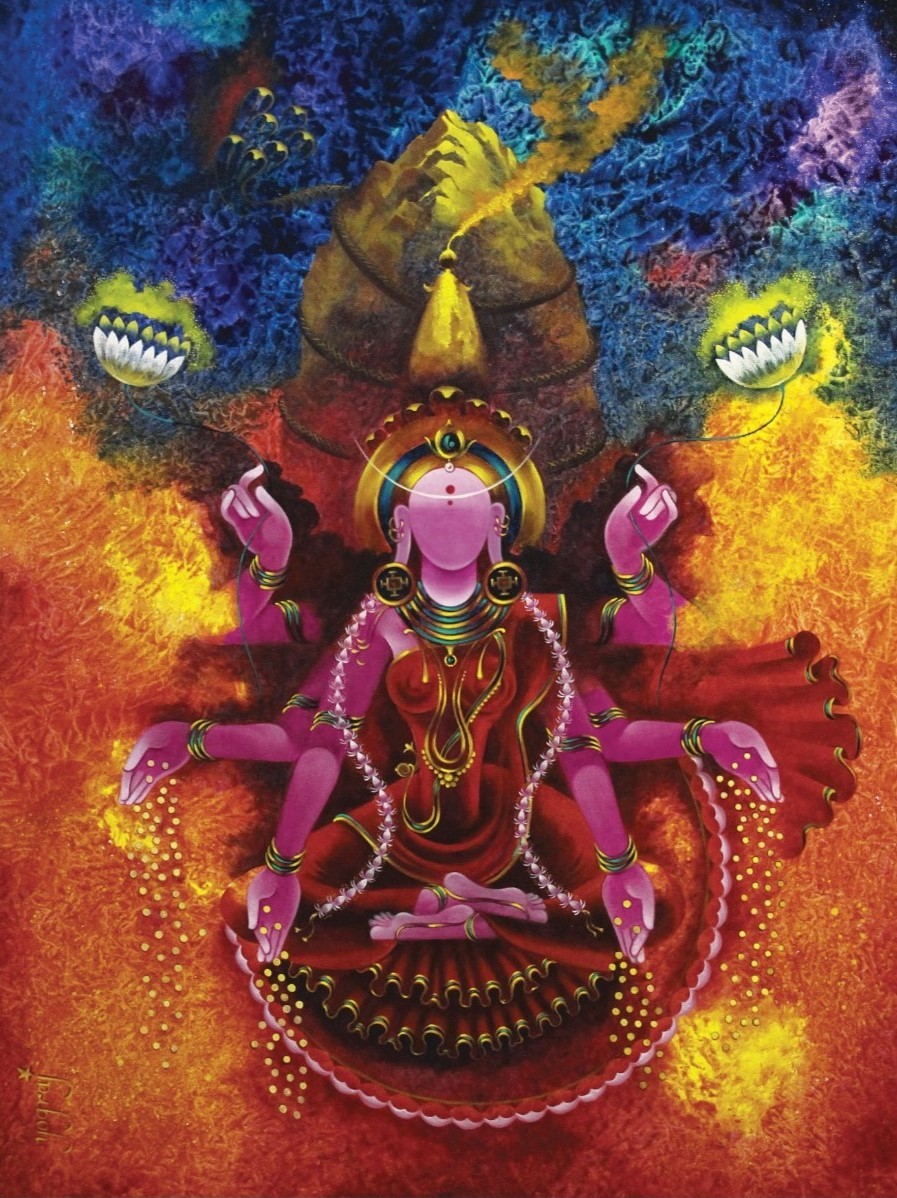 Goddess Dhanalakshmi-III by Yograj  Verma